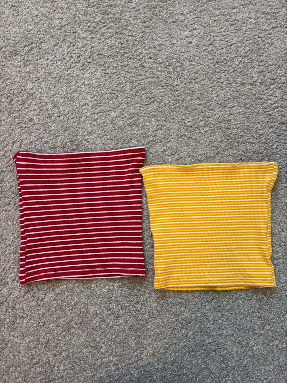 Brandy Melville two Striped Tube Tops - Red & Yellow size 4